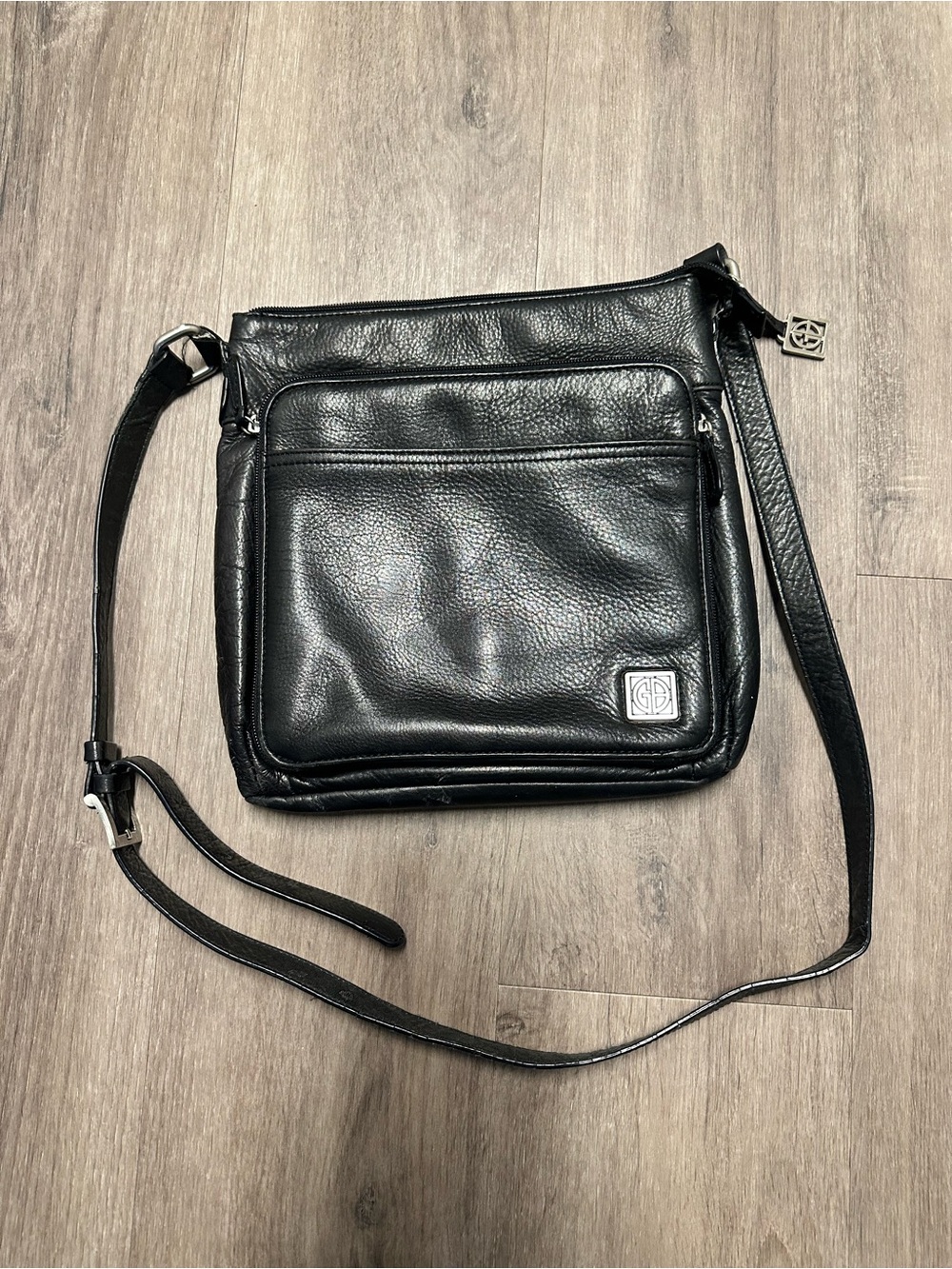 Giani Bernini Black Leather Crossbody Bag Exc Cond